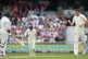 England Chris Woakes celebrates after taking the wicket of P