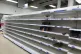Empty pasta shelves at a Tesco Extra in Worthing, West Susse
