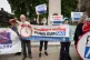 People take part in a protest outside Parliament in central 