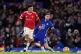 Manchester United's Jadon Sancho (left) beats Chelsea's Jorg