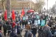Protesters near Downing Street in central London, at The Peo
