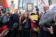 Stella Moris the wife of Julian Assange talks to the media o