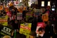 Protesters outside Downing Street, London, demonstrating aga