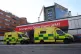 Ambulances parked outside the accident and emergency departm