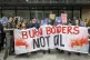 Campaigners take part in a Stop Rosebank emergency protest o
