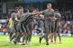 Tottenham's Micky van de Ven (right) is congratulated by tea