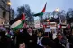 People take part in a Palestine Solidarity Campaign rally ou