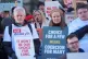 People take part in a demonstration at Old Palace Yard in We