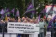 Unison general secretary Christina McAnea stands with picket