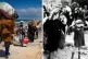 (L) Palestinians flee Gaza City to the southern Gaza Strip, 